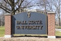 Ball State University entrance. Ball State is a public research university whose sports teams are the Cardinals