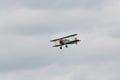 Munderloh, Germany - August 18, 2019: An old American biplane flies over the small airfield