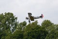 Munderloh, Germany - August 18, 2019: An old American biplane flies over the small airfield