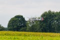 Munderloh, Germany - August 18, 2019: An old American biplane flies over the small airfield