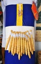 Mundillo of bobbin lace -encaje de bolillos- of Almagro, Spain. Royalty Free Stock Photo