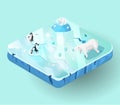 Mini-World Of Ice, Island Or Piece Of Land, Isometric view
