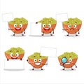 Mung beans cartoon character bring information board