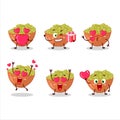 Mung beans cartoon character with love cute emoticon