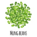 Mung beans for template farmer market design, label and packing. Natural energy protein organic super food