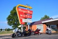 Munger Moss Motel and vintage neon sign. Royalty Free Stock Photo