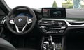 Modern car BMW Alpina D5 S interior with elegant sport elements