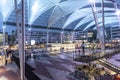 Munich airport center interior twilight