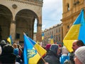 Munich - April 2022 Demonstration Against Russian Agression, to stop violence in Bucha, Mariupol In Ukraine Royalty Free Stock Photo