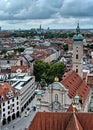 General aerial view of Munich from a tower Royalty Free Stock Photo