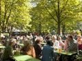 Munich, Biergarten at Englischer Garten Royalty Free Stock Photo