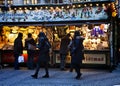 Munich Christmas market, kiosk selling traditional wooden object