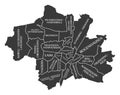 Munich City Map Germany DE labelled black illustration