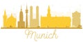 Munich City skyline golden silhouette.