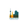 Munich city skyline vector logo icon