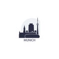 Munich city skyline vector logo icon