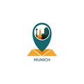 Munich city skyline vector logo icon Royalty Free Stock Photo