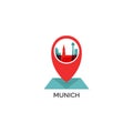 Munich city skyline vector logo icon Royalty Free Stock Photo