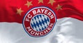 Fabric background with the Bayern Munich Flag waving