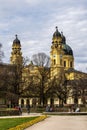 Munich, Germany - Apr 10, 2021: The Theatine Church of St. Cajetan in Munich, Germany