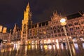 The evening view of New Town Hall at the Marienplatz after spring rain.