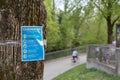 Health safety posters in the green areas of Munich Germany for Coronavirus covid-19