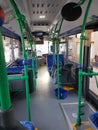 A photo of an empty bus in Munich, Germany, in the time of the Coronapandemic Royalty Free Stock Photo