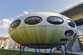 spacey Futuro house at the Pinakothek der Moderne in Munich, Germany