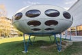 spacey Futuro house at the Pinakothek der Moderne in Munich, Germany