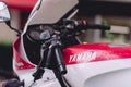 Close up of a Yamaha motorcycle Royalty Free Stock Photo