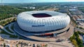 The Allianz Arena football stadium exterior aerial view