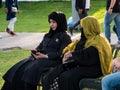 MUNICH, GERMANY - AUGUST 20, 2017: An arabic woman with a hijab