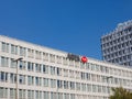 Munich, Germany - August 4, 2022: Facades of buildings in city