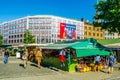 MUNICH, GERMANY, AUGUST 20: People at the Viktualienmarkt in Munich, Germamy. This traditional market takes place every