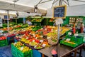 MUNICH, GERMANY, AUGUST 20: People at the Viktualienmarkt in Munich, Germamy. This traditional market takes place every