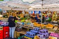 MUNICH, GERMANY, AUGUST 20: People at the Viktualienmarkt in Munich, Germamy. This traditional market takes place every