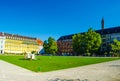 MUNICH, GERMANY, AUGUST 20, 2015: People are walking though Marienhof in Munich at the Evening, Germany...IMAGE