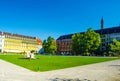 MUNICH, GERMANY, AUGUST 20, 2015: People are walking though Marienhof in Munich at the Evening, Germany...IMAGE