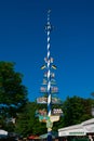 View of a Bavarian Maypole on Viktualienmarkt