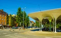 MUNICH, GERMANY, AUGUST 25, 2015: view of an entrance to the subway station munchener freiheit in munich, germany