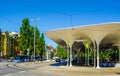 MUNICH, GERMANY, AUGUST 25, 2015: view of an entrance to the subway station munchener freiheit in munich, germany