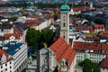 View of Munich city and Old Town Hall clock tower Royalty Free Stock Photo