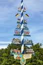 Munich, Germany, Bavarian Maypole on Viktualienmarkt, a famous delicatessen market