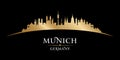 Munich Germany city silhouette black background Royalty Free Stock Photo