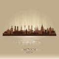 Munich Germany city skyline vector silhouette