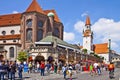 Munich Germany - cityscape with St. Peter church apse and old ci Royalty Free Stock Photo