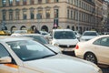 Munich, Germany, December 29, 2016: Many traditional Bavarian taxis at the Odeonsplatz square in the center of Munich