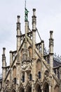 Munich, Germany - detail of the city hall facade front piece