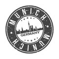 Munich Germany Europe Stamp Logo Icon Symbol Design Skyline City.