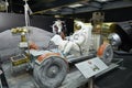 MUNICH, GERMANY, JAN.15, 2013: Moon car Apollo 17 of NASA`s Apollo program with american spaceman in white spacesuit. Museum space